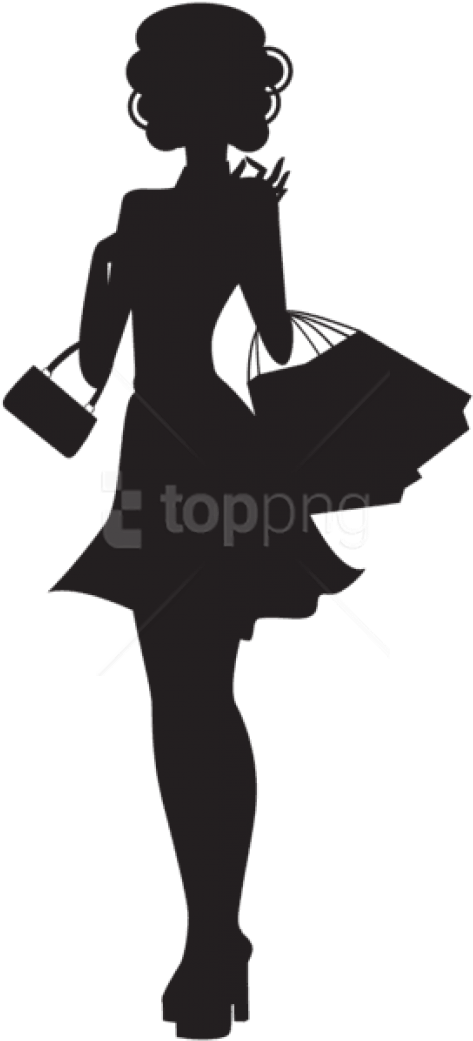 Download Hd Free Png Shopping Woman Silhouette Png Png Lady Shopping Silhouette Png Transparent Png Image Nicepng Com