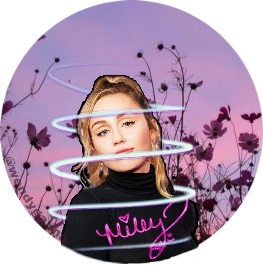 Mileycyrus Sticker - Pink Flower Wallpaper Aesthetic (1024x1024), Png Download