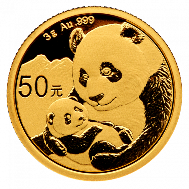 3g China Panda Gold Coin - Gold Panda 3 Gram (650x650), Png Download