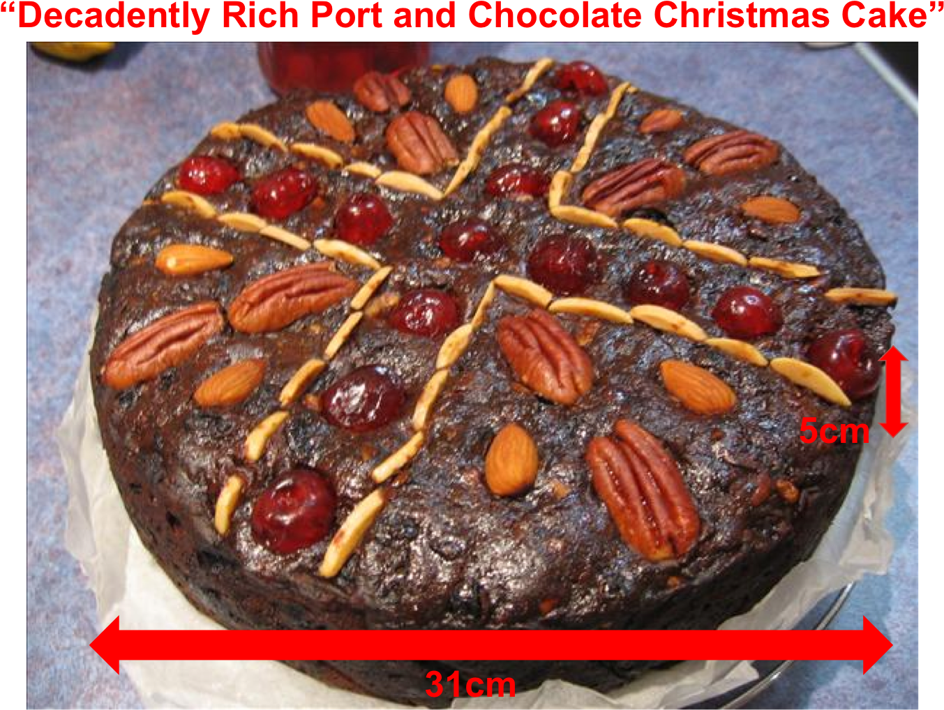 Decadently Rich Port And Chocolate Christmas Cake - Pastry (1500x1122), Png Download