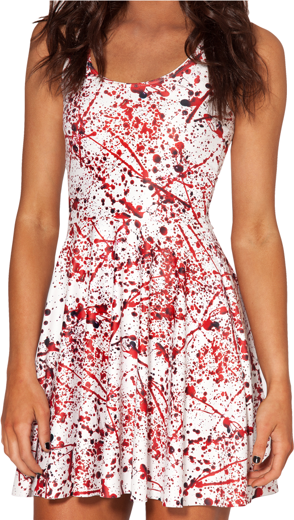 Black Milk Clothing Blood Splatter Skater Dress Xl - Blood Splatter Dress (683x1024), Png Download