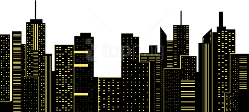Free Png Night City Silhouette Png - Night City Silhouette Png (850x399), Png Download