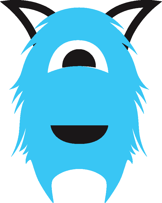 Input Blue Oneeyed Monster (638x800), Png Download