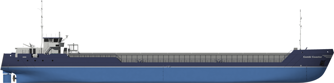 A Fuel-efficient Seagoing Cargo Vessel Damen Combi - Feeder Ship (1300x575), Png Download