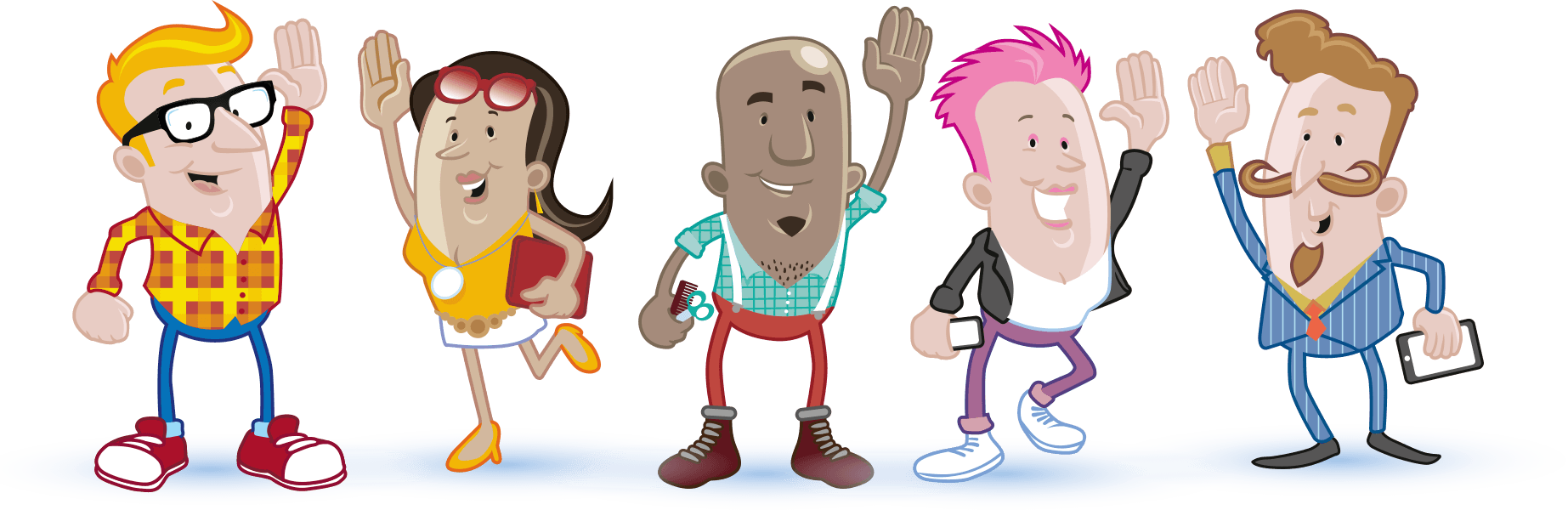 Barclaycard Character Development - Cartoon (1845x600), Png Download