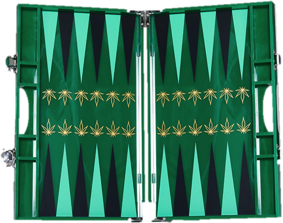 Green Leaf Backgammon Set - Gate (1500x1001), Png Download