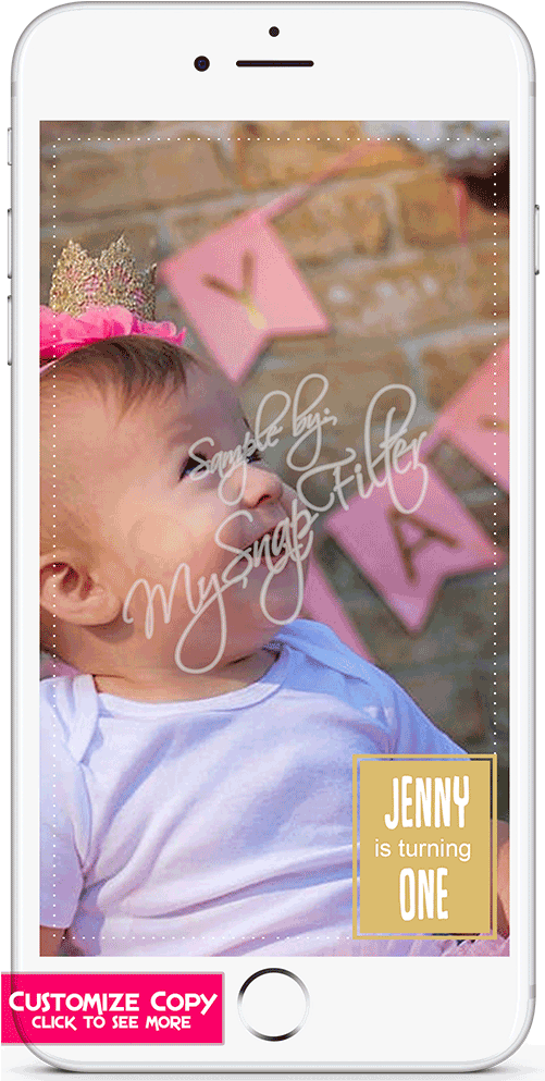 Bp21a Baby Birthday Snapchat Filte Gold - Iphone (1000x1000), Png Download