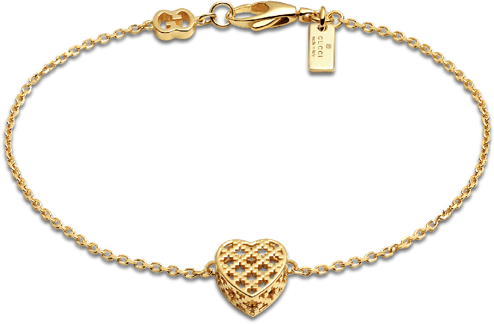 Gucci Jewellery - Gucci Heart Bracelet Gold (1800x1800), Png Download