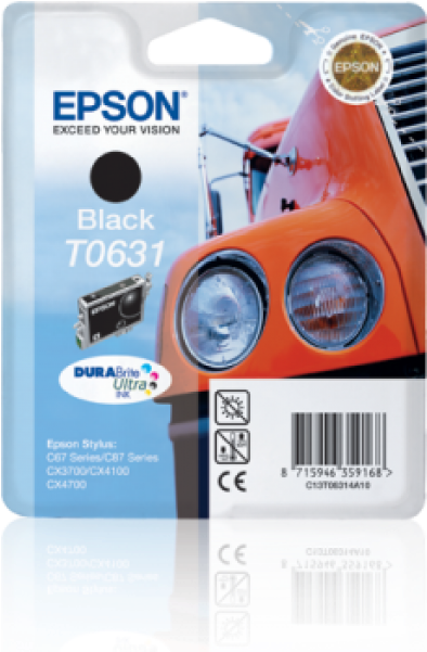Epson T0631 Black Ink Cartridge (600x600), Png Download