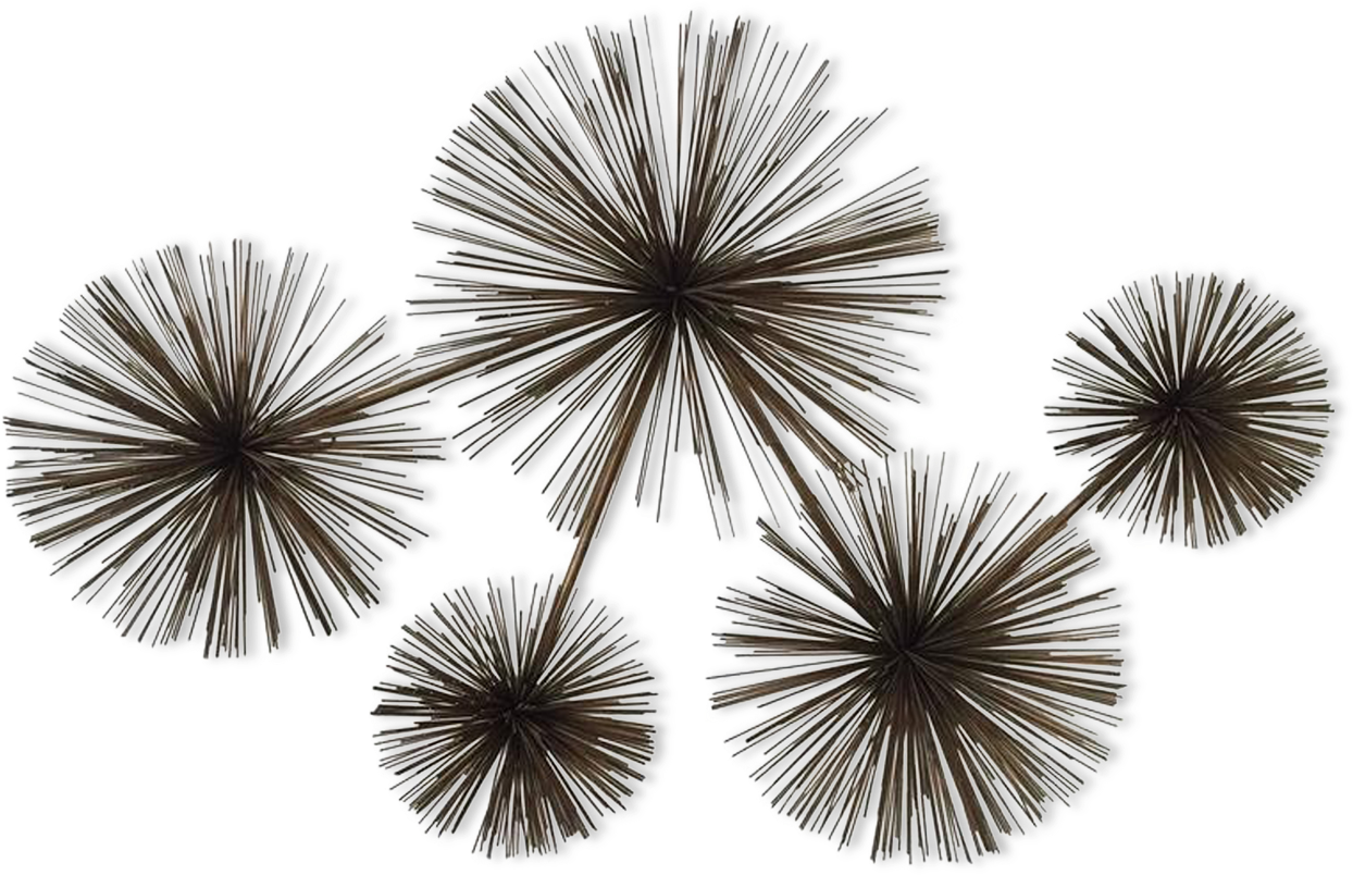 Sculpture Murale Laiton Curtis Jere Pom Pom / Sea Urchin - Fireworks (1457x1457), Png Download