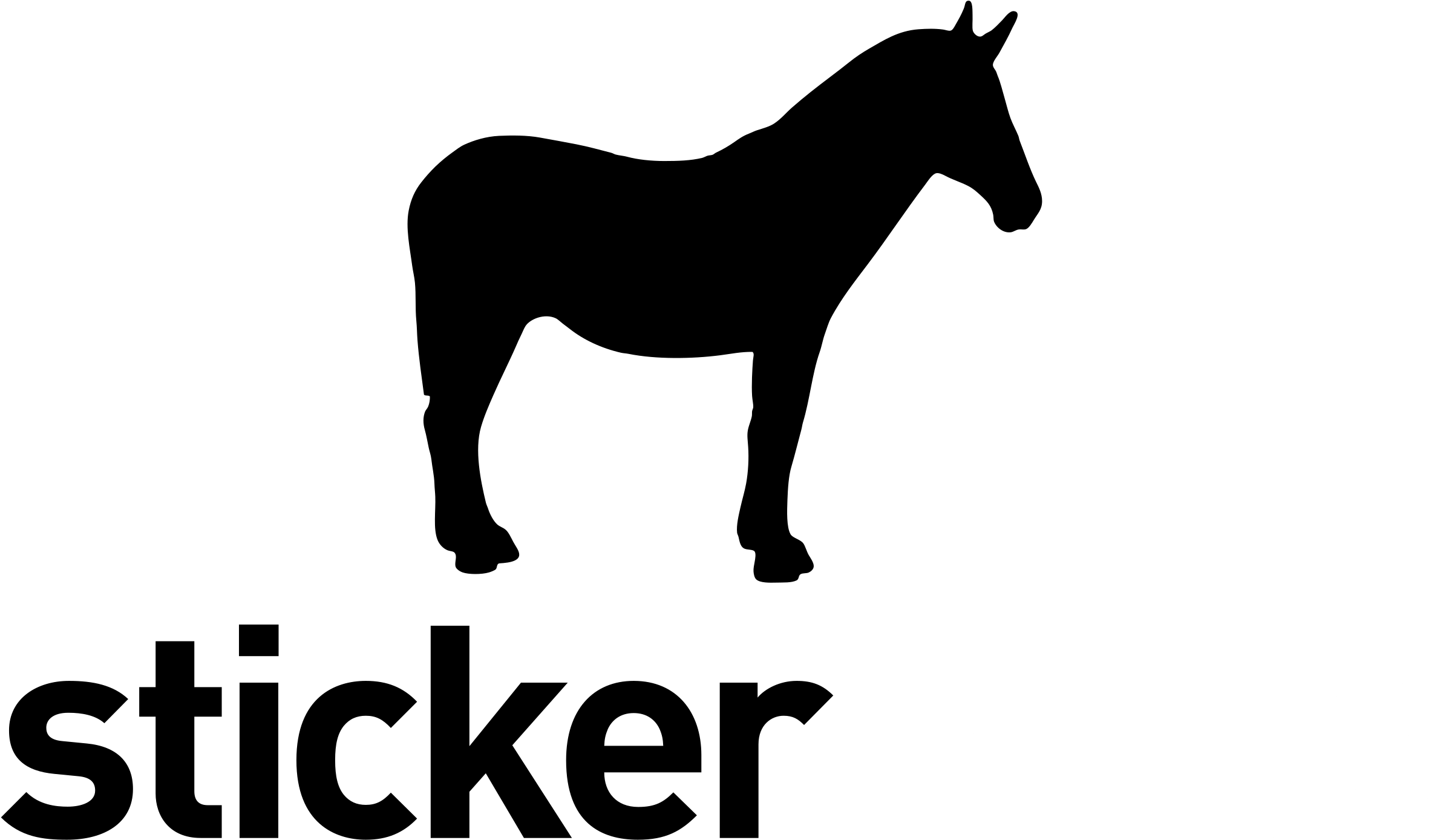 Sticker Mule Logo Black And White - Mule (2400x1397), Png Download