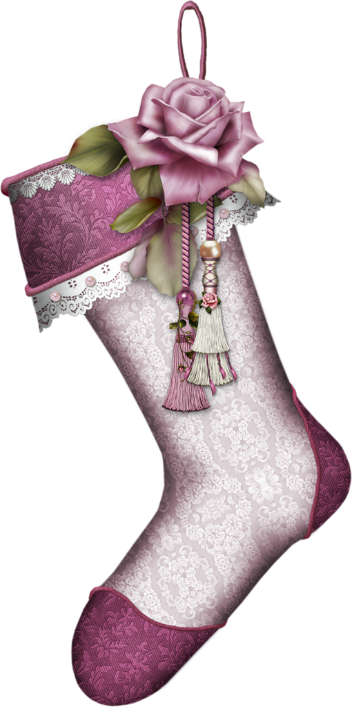 Natal Elementos Pink Christmas, Christmas Images, Christmas - Christmas Pink Stocking Clipart (510x1024), Png Download