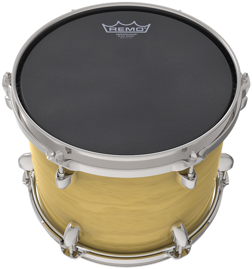 Ambassador® Black Suede™ Image - Ebony Black Drum Heads Remo (600x600), Png Download