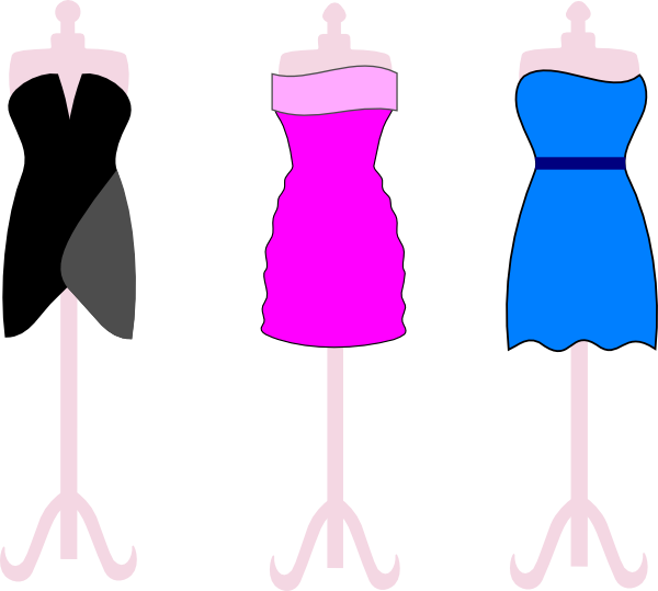 Small - Little Black Dress Cartoon (600x539), Png Download