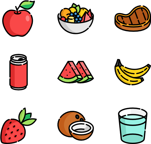 Summer Food & Drink - Cartoon Image Of Summer Food (600x564), Png Download