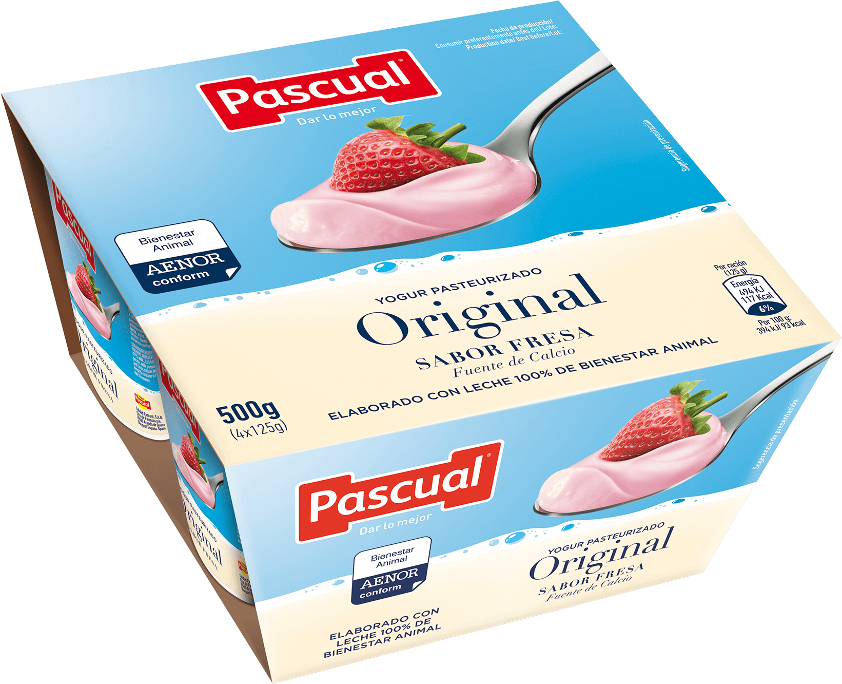 Yogur De Fresa De Bienestar Animal - Yogur Pascual Platano (1823x1575), Png Download