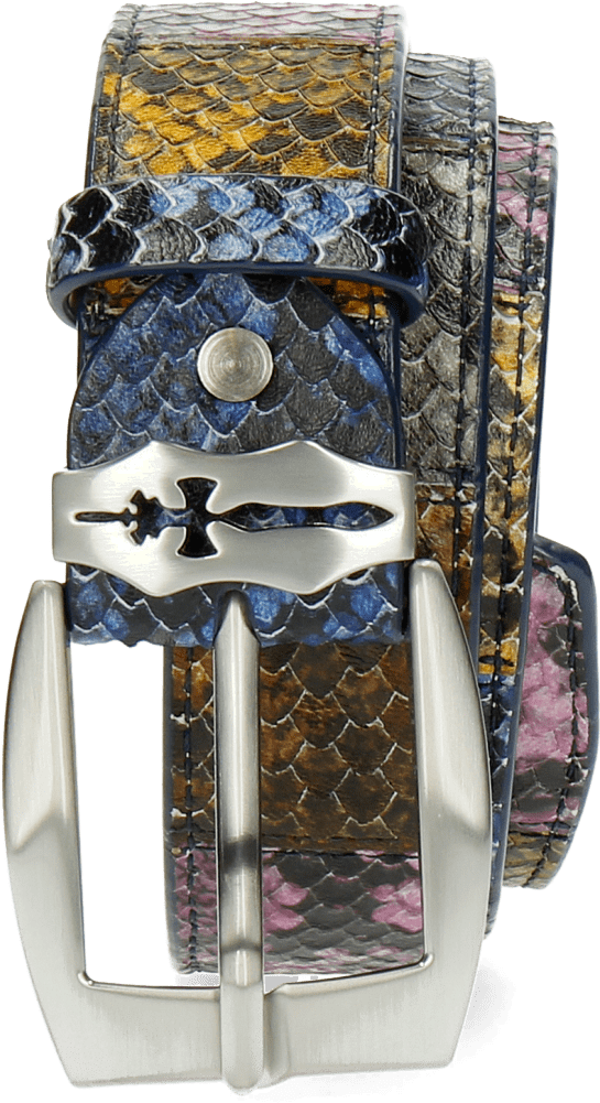 Belts Larry 3 Snake Electric Blue Yellow Fuxia Tan - Strap (1024x1024), Png Download