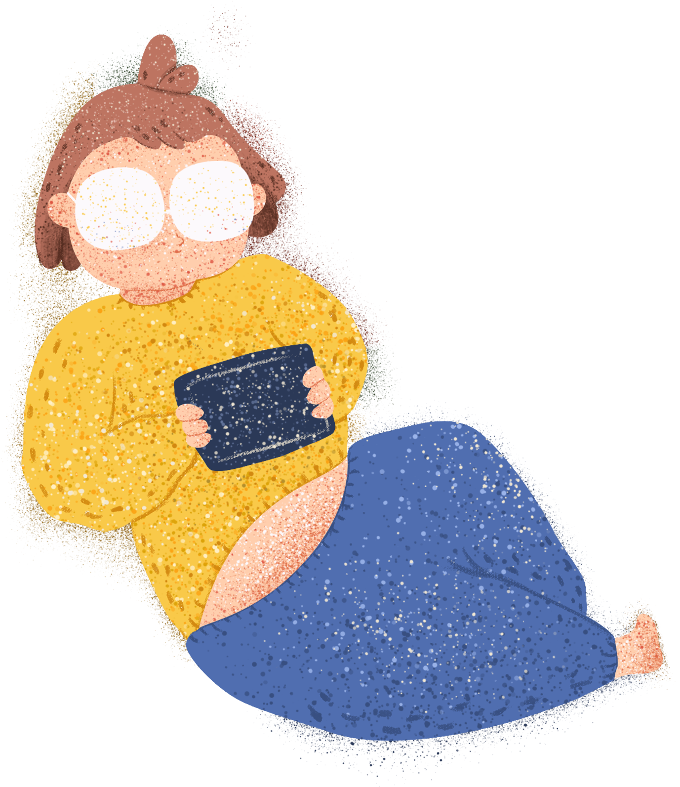 Hand Painted Simple Fat House Boy Png And Psd - Patchwork (2000x2000), Png Download