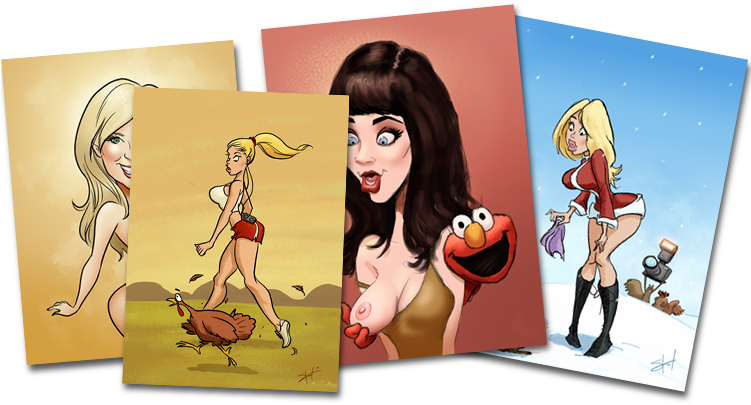 Sexy Pinup Caricatures $200 - Cartoon (750x420), Png Download