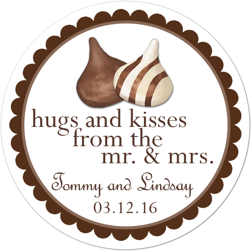 Hershey Hugs And Kisses Personalized Sticker - Baby Minnie Mouse Drawing (1000x1000), Png Download