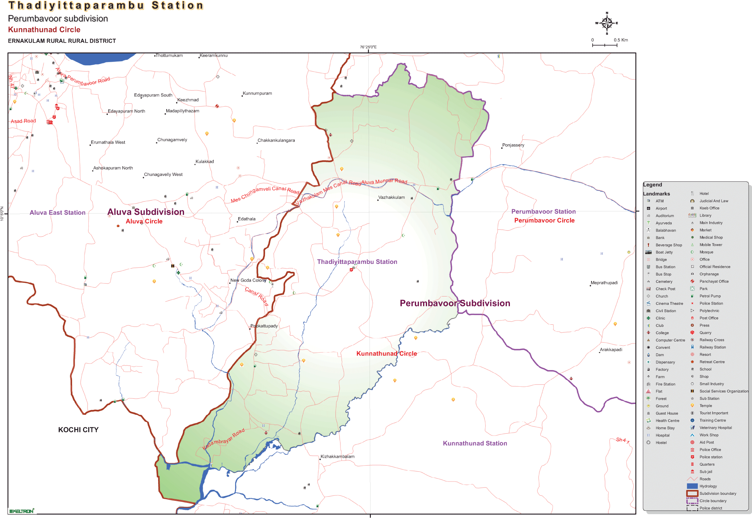 The Police Station Comprises Vazhakkulam Village And - Kizhakkambalam Panchayath (2479x1754), Png Download