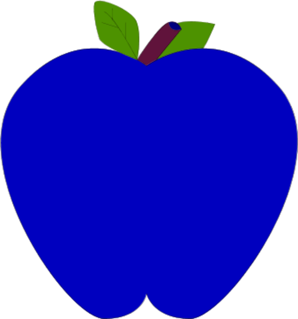 Colorful Apple Clipart - Blue Apple Clip Art (600x641), Png Download