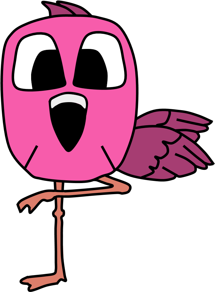 Flamingo, Big Eyes, Cartoon Animal (816x1056), Png Download