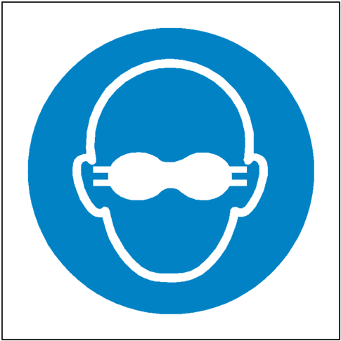 Opaque Eye Protection Symbol Label - Cartello Obbligo Occhiali (600x600), Png Download