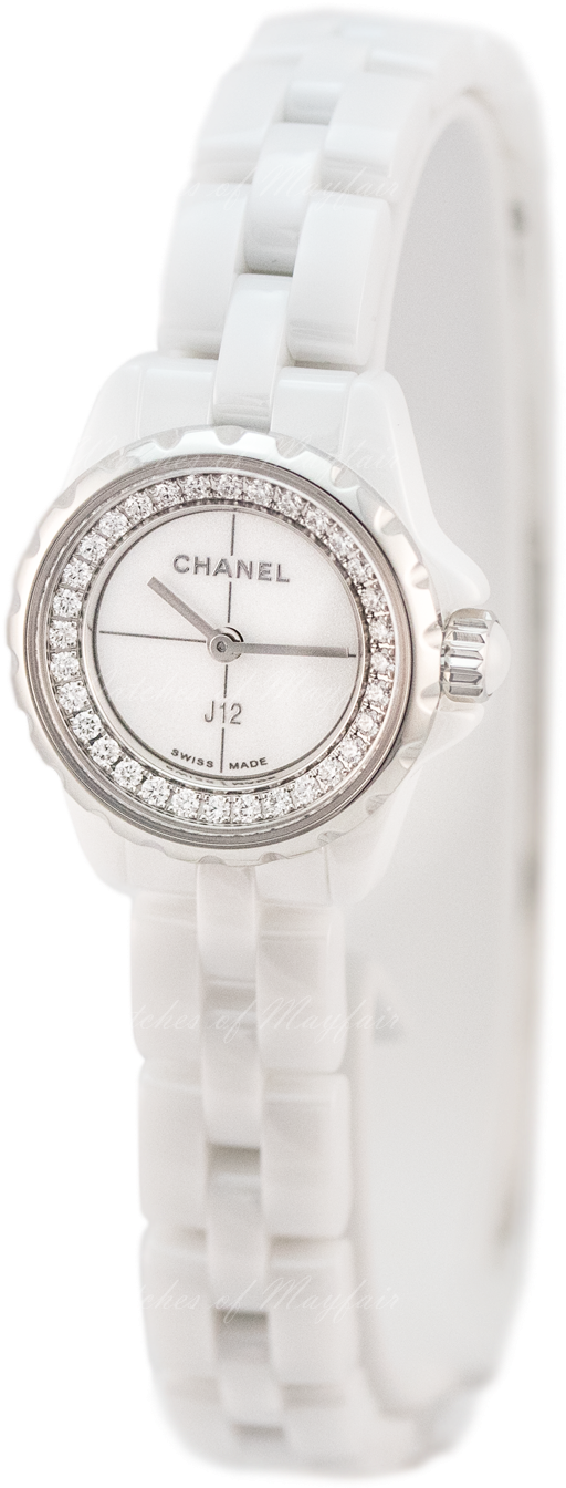 Chanel J12∙xs White Ceramic & Steel Diamonds 19mm H5237 - Analog Watch (1400x1400), Png Download