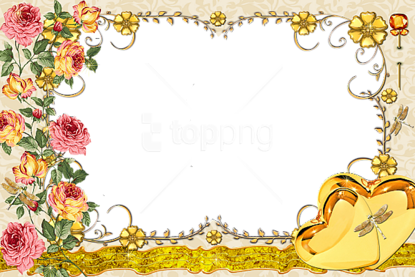 Free Png Best Stock Photos Large Transparent Gold Frame - Transparent Gold Frames (850x567), Png Download