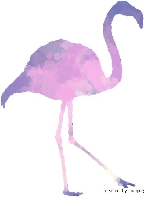 Pink M, Beak, Bird, Low Poly Transparent Png Image - Greater Flamingo (500x673), Png Download