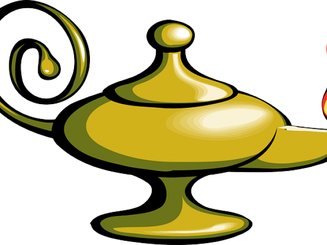 Genie Lamp Clipart Aladdin Magic Carpet - Imagenes De Lampara Magica (640x480), Png Download