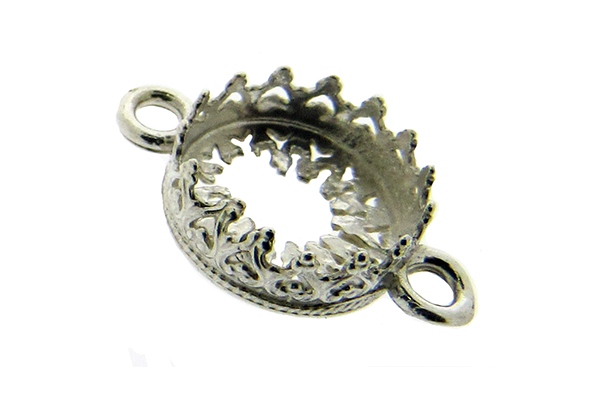 Sterling Silver 925 Decorative Bezel Cup Round 10mm - Pendant (600x600), Png Download