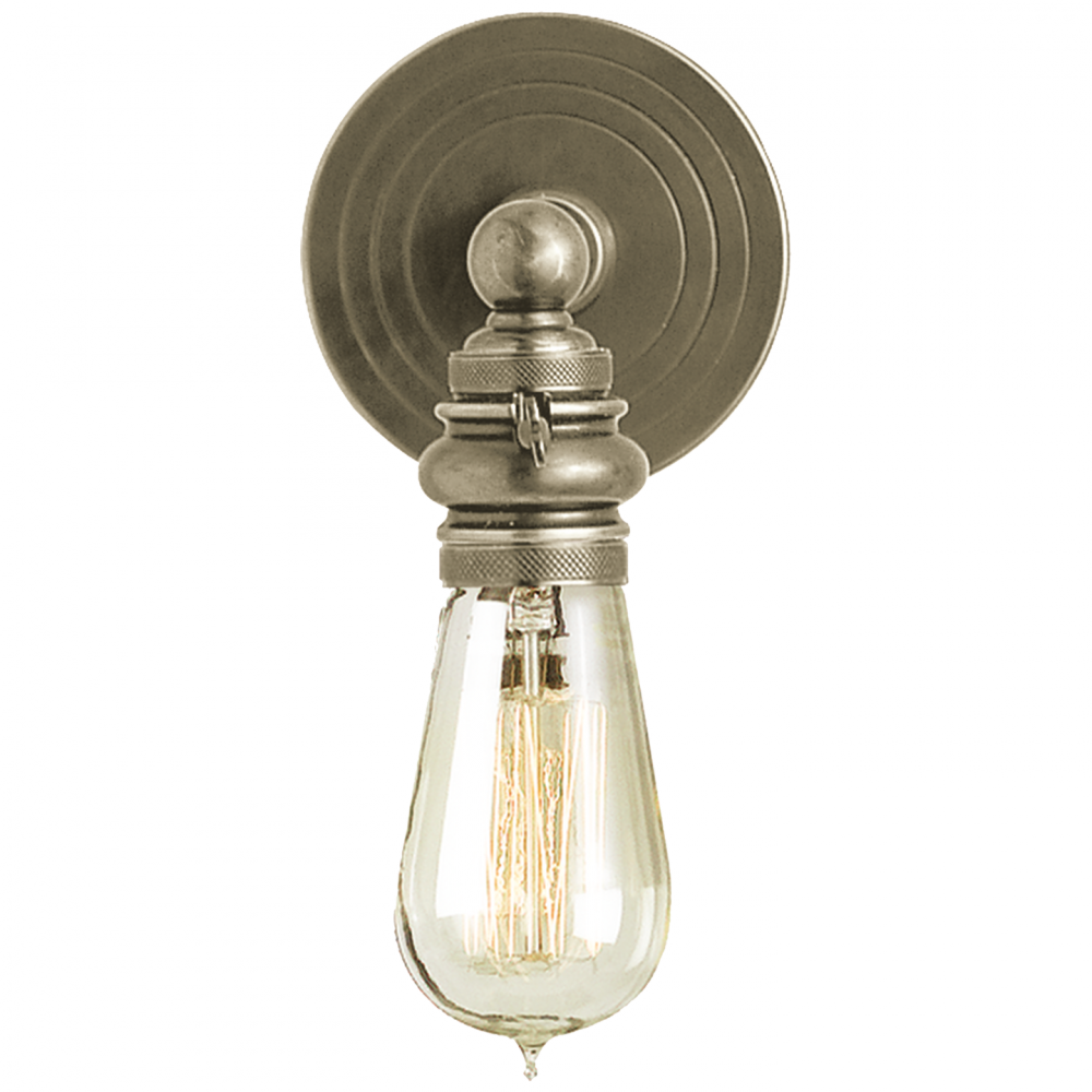 Boston Functional Single Light In Antique Nickel - Brass (1000x1000), Png Download