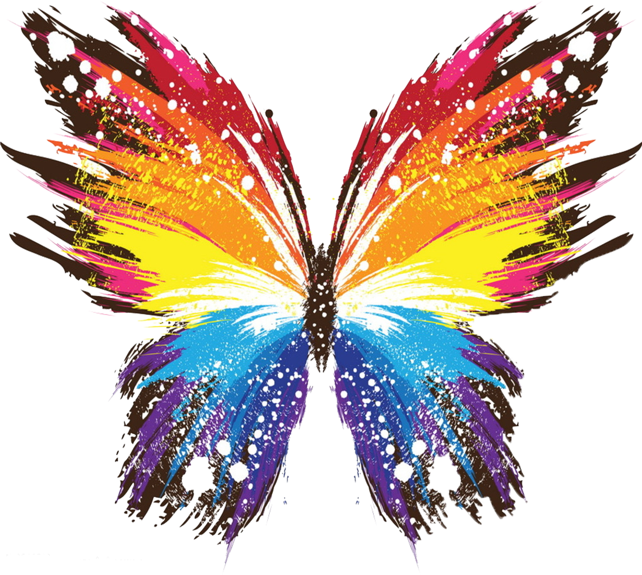 Butterfly Iphone X Painting Art Wallpaper - Colorful Wallpaper For Laptop (2084x1868), Png Download