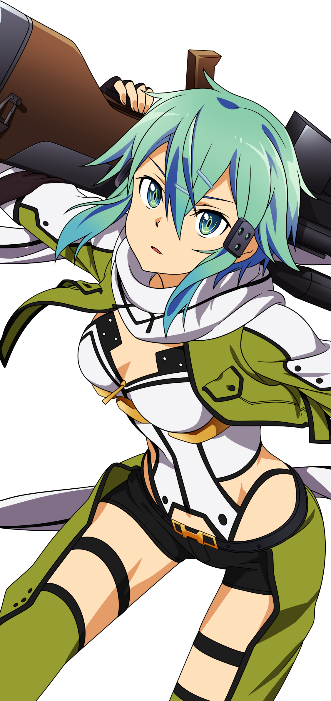 Anime / Sword Art Online Ii Mobile Wallpaper - Sword Art Online Sinon Png (1125x2436), Png Download