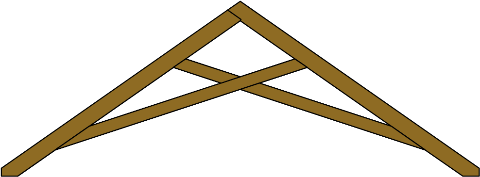 Scissor Roof Truss Drawing - Scissor Truss (1024x517), Png Download