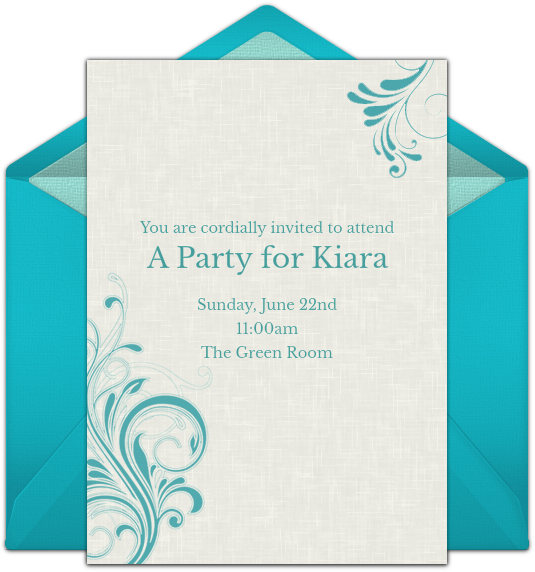 Abstract Swoosh Online Invitation - St Patrick's Day Birthday (650x650), Png Download