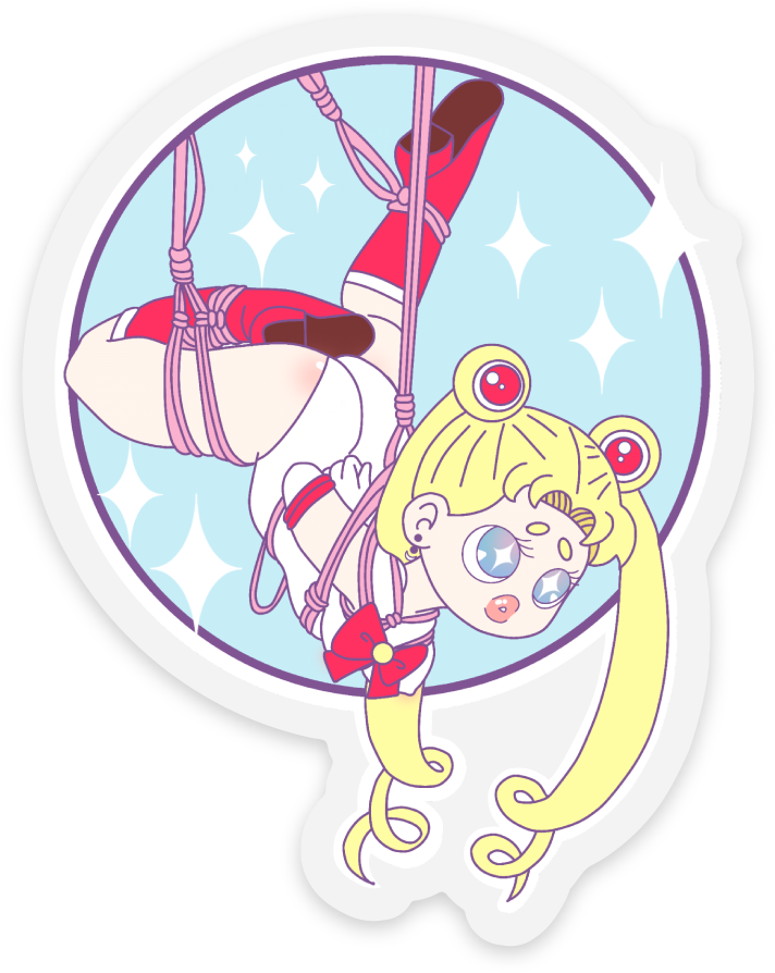 [retired] Shibari Scout Clear Vinyl Sticker Darkdelights - Cartoon (764x946), Png Download
