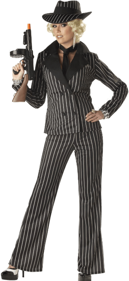Adult Gangster Lady Costume - 1920's Female Gangster (600x951), Png Download