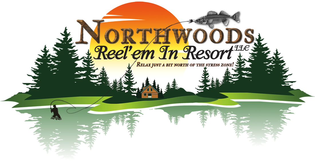Northwoods Reel'em In Resort - Design (1124x578), Png Download