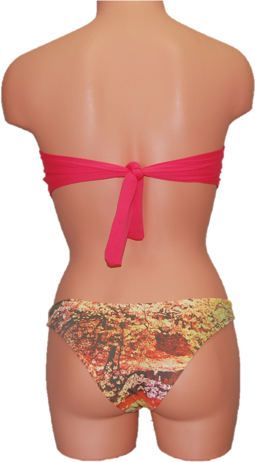Brazilian Style Coral Bikini Top - Swimsuit Top (555x929), Png Download