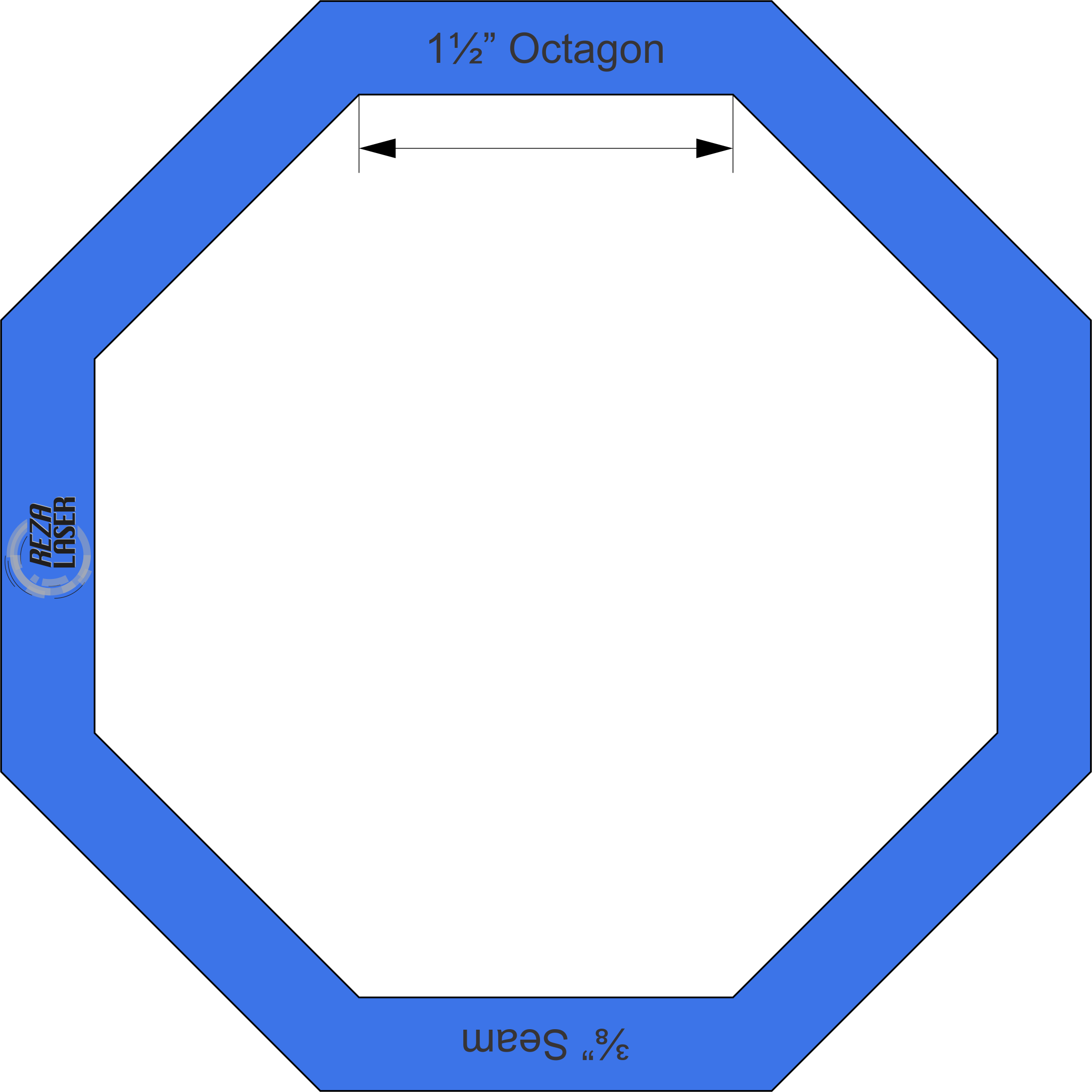 Octagon 1 1/2 Inch Acrylic Template I Spy With 3/8 (2190x2190), Png Download