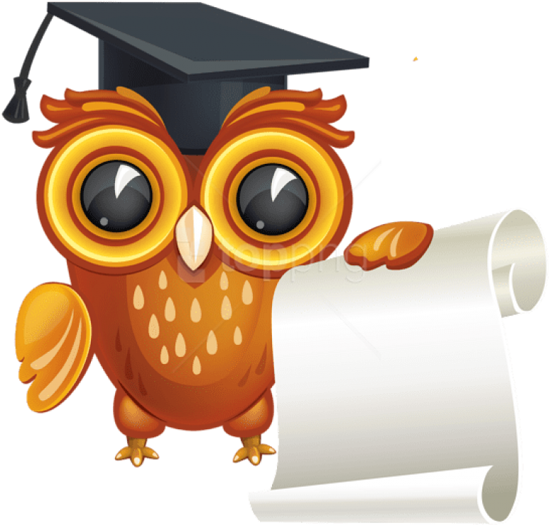Free Png Download Owl With Diploma Clipart Png Photo - Owl With Graduation Hat Clipart Png (850x792), Png Download