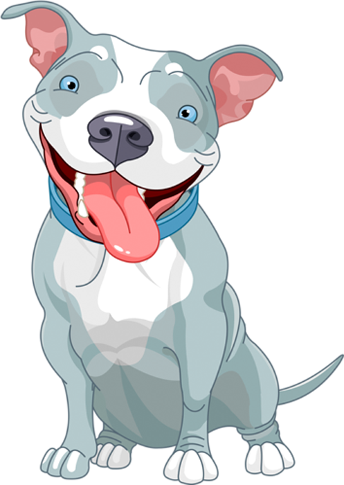 American Pit Bull Terrier Cartoon Clip Art Ⓒ - Christmas Dog Clip Art (497x700), Png Download