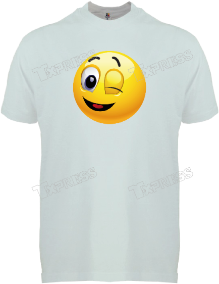 Shirt-emoji Wink White - Smiley (480x640), Png Download