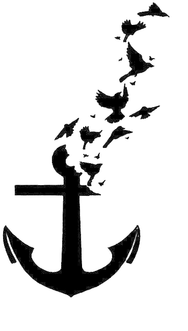 Banner Royalty Free Stock Bird Tattoo Anchor Wall Decal - Anchor Transparent (483x720), Png Download