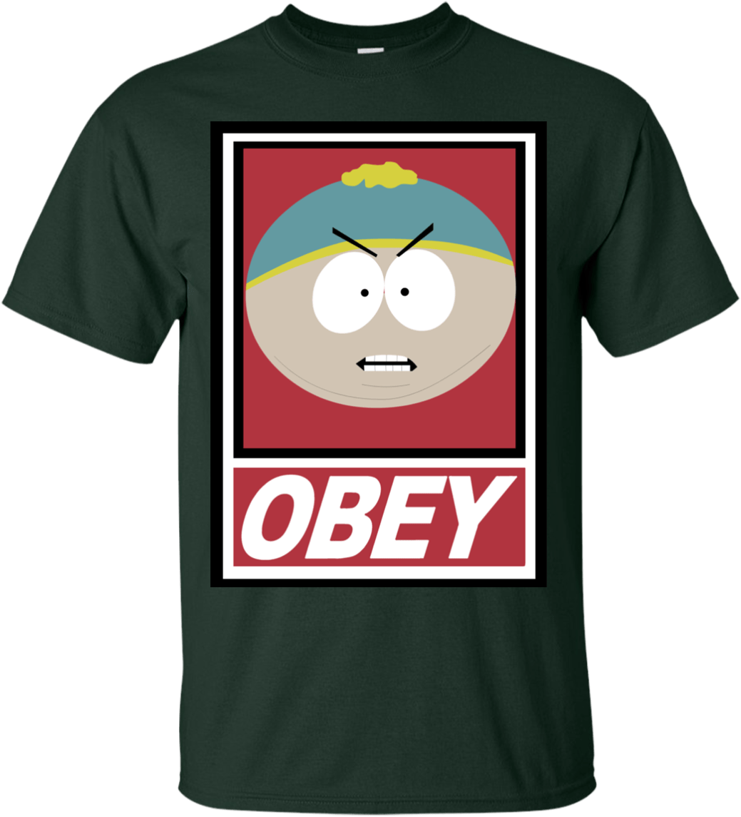 Obey South Park Cartman Funny Men's T-shirt - Cartoon (1155x1155), Png Download