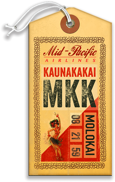 Hula Girl Airlines Luggage Tag - Flyer (730x730), Png Download