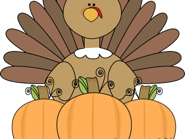 Cute Clipart Thanksgiving - Turkey With A Pilgrim Hat (640x480), Png Download